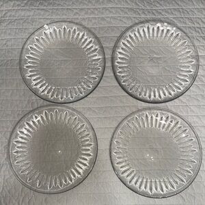Set of Four Clear crystal baccarat Plates read all 7.5"